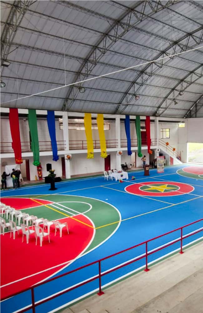 pintura de cancha deportiva por all design en manizales