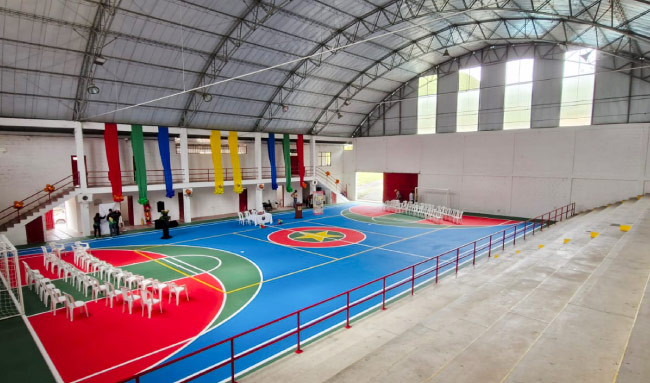 pintura de cancha deportiva por all design en manizales
