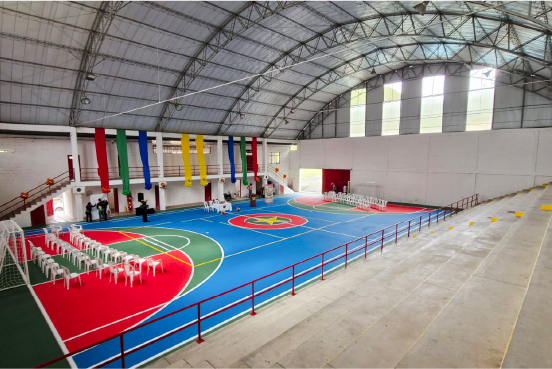 pintura de cancha deportiva por all design en manizales